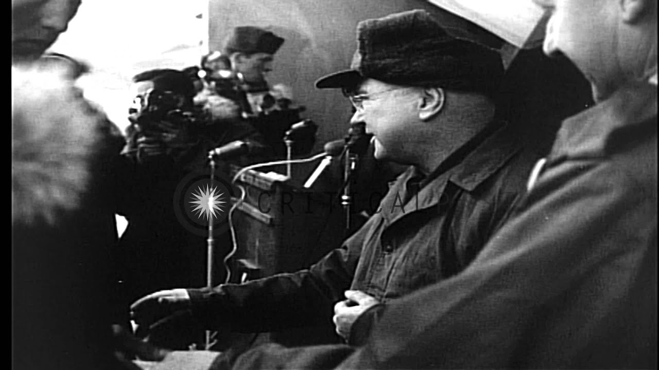 Archbishop Francis Cardinal Spellman conducts mass and meets U.S. soldiers in Kor...HD Stock Footage