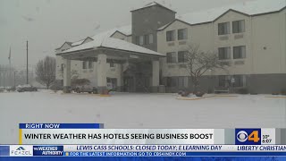 Winter storms leads to more business at hotels