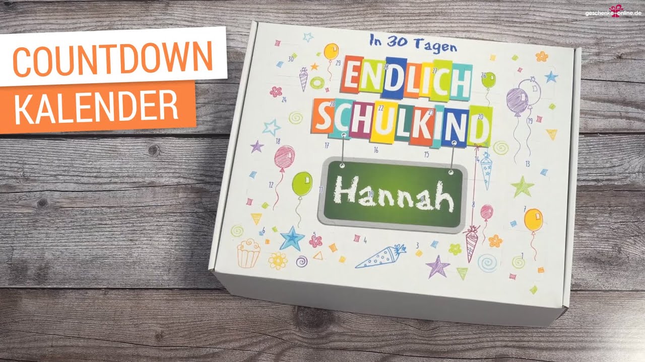 30 Tage Countdown-Kalender zur Einschulung - YouTube