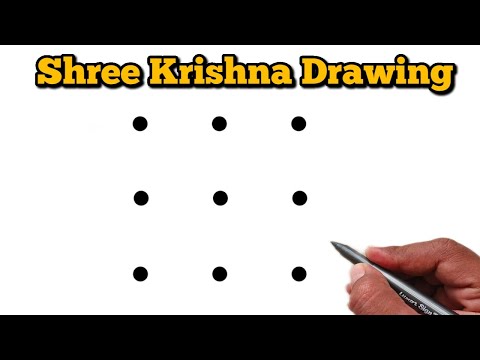 🪔 How to Draw Shree Krishna Using 9 Dots  | Easy & Unique Krishna Drawing Idea 🎨