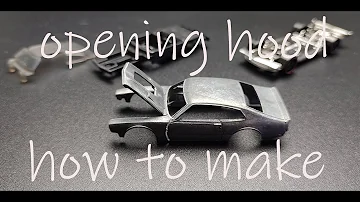 how to make an opening hood for hot wheels tutorial