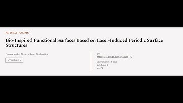 Bio-Inspired Functional Surfaces Based on Laser-Induced Periodic Surface Structures | RTCL.TV