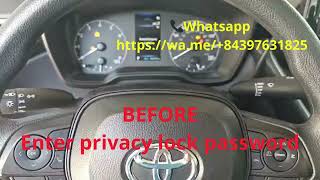 Enter Privacy Lock Password Toyota Corolla 2024 After Remove Battery