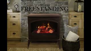Amantii Cast Iron Freestanding High Power Electric Fireplace | Powerful Dual Heaters & Smart Control