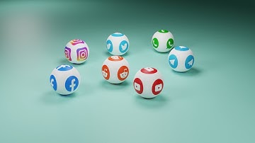 How to make Spheres with Logo in Blender | Social Media Spheres | #blender3dtutorial