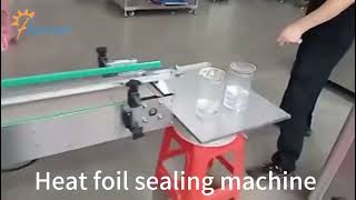 Heat Foil Sealing Machine For Jar , Automatic Linear Hot Film Sealing Machine , Heat Foil Sealer