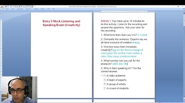 Entry 3 Listening and Speaking Creativity