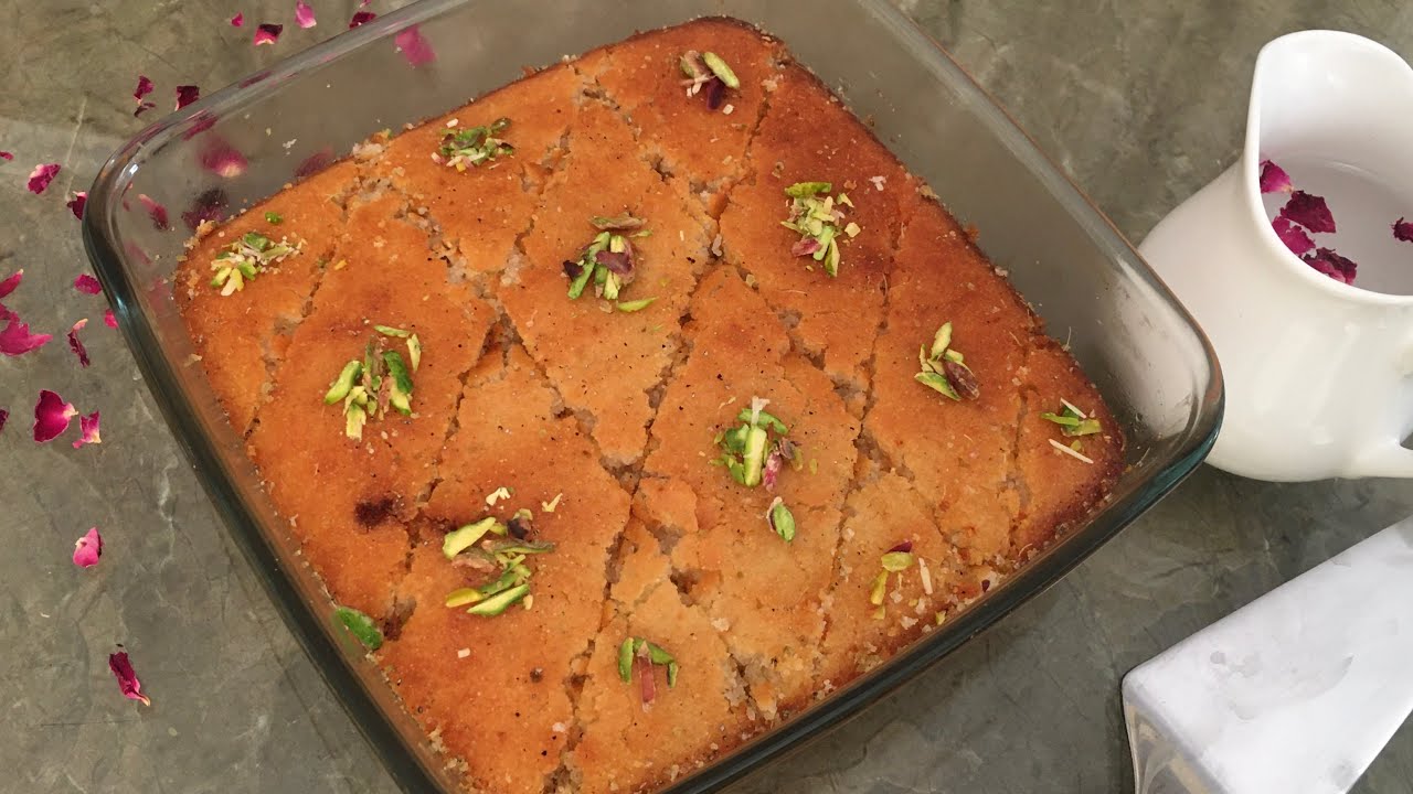 EGGLESS Basbousa Cake | Famous Middle Eastern Dessert | Easy Semolina/ Rava Cake |Eid Special Sweet | Anyone Can Cook with Dr.Alisha