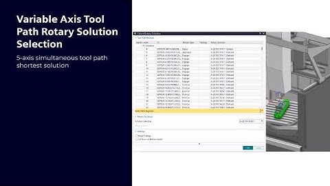 Variable Axis Tool Path Rotary Solution Selection in NX CAM