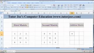 Addition Of  Two Matrix In Microsoft Excel-2007 Tamil