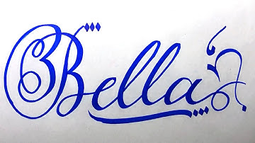 Bella Name Signature Calligraphy Status | How to Cursive write with cut Marker #bella @Bella