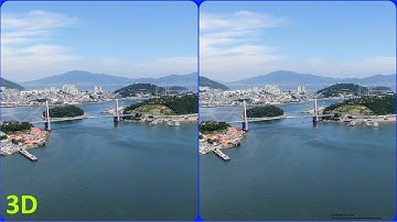 Drone 3D, Sunny day in Yeosu, 3D video, Stereogram, Magic eye, 3D SBS, Hyper Stereo, 4K