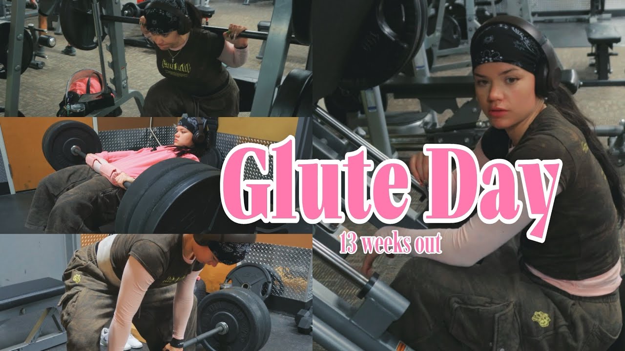 Glute Focused Leg Day 🌸 13 Weeks Out Prep - YouTube