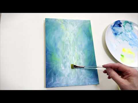 アクリル絵の具を使った抽象画「ヒカリの柱」の描き方-Acrylic