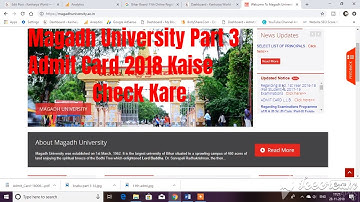 Magadh University Part 3 Admit Card 2018/ How to Check Admit Card / Download BA BSc BCOM Admit CArd