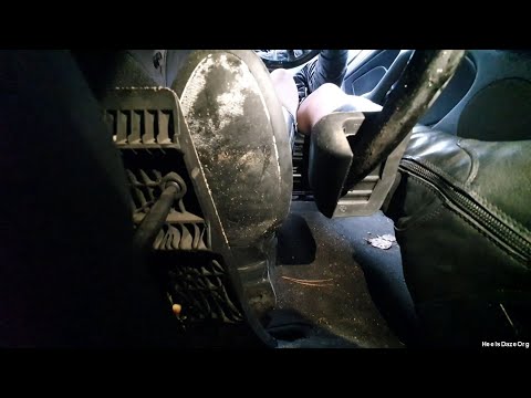 Driving BMW e46 in Black Leather Boots Perfect Angle Preview