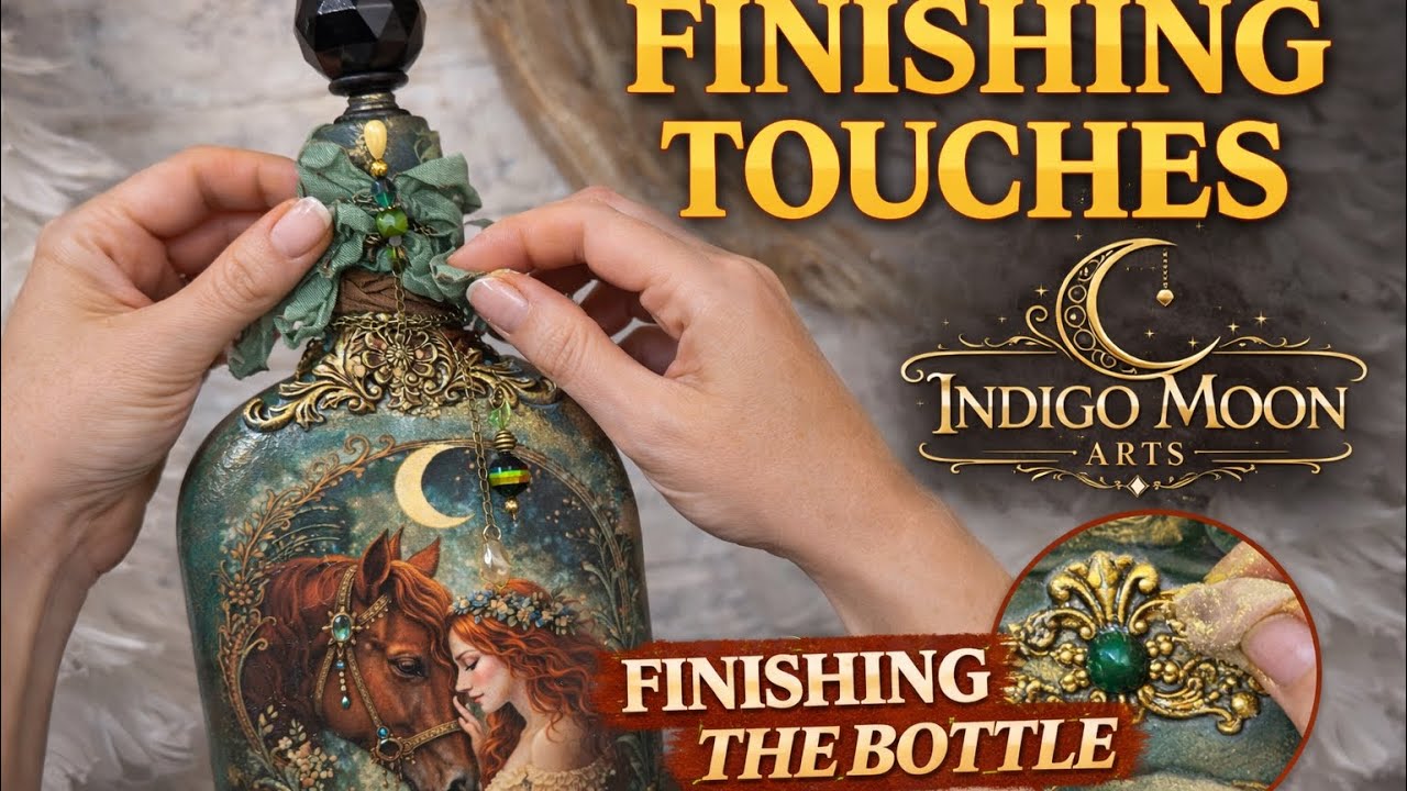 DIY Decorative Bottle | Finishing Touches: Adding a Finial, Ribbon & Jewelry Accents