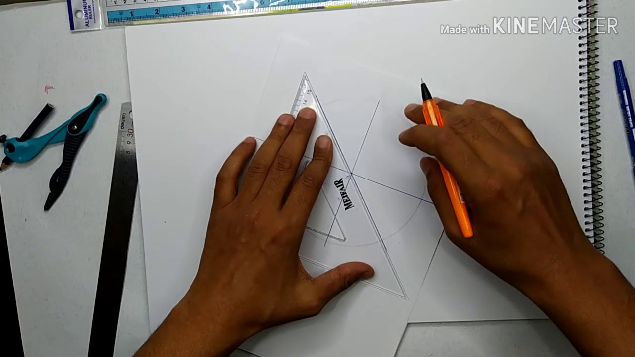 How to divide a circle into 8 equal parts طريقة تقسيم الدائرة الى 8