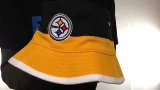 Steelers 'COLOR-BLOCK BUCKET' Black-Gold-White Hat by Mitchell and Ness