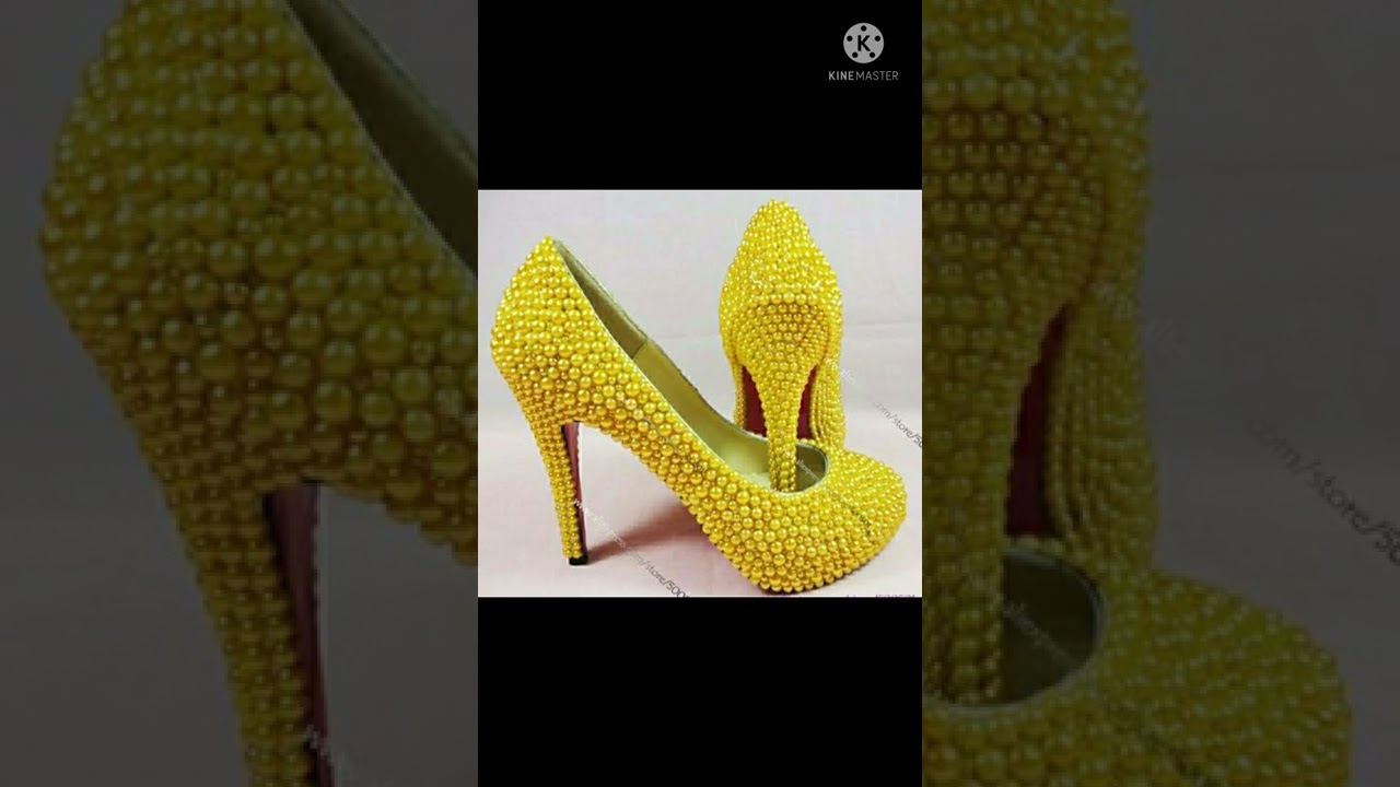 beautiful bridal high heels sandal of yellow colour/latest high heel sandals/party wear shoes