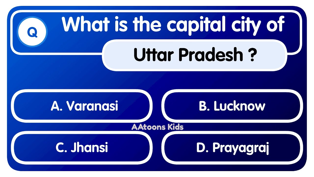 Indian States and Union Territories and their Capitals Quiz | Quiz for Kids | Quiz Time