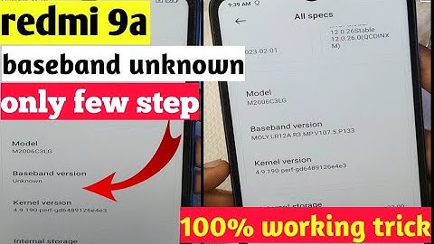 redmi 9a baseband unknown solution| redmi 9a no network solution @trick working mtk cpu