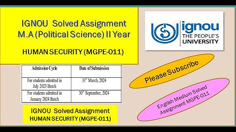 MGPE-011 M.A (Political Science) IGNOU  Solved Assignment  2nd Year #mps #ignou #solvedassignments