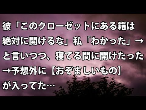 【修羅場　衝撃】彼「このクローゼットにある箱は絶対に開けるな」私「わかった」→ と言いつつ、寝てる間に開けたった → 予想外に【おぞましいもの】が入ってた…【修羅場・衝撃体験をお送りします】