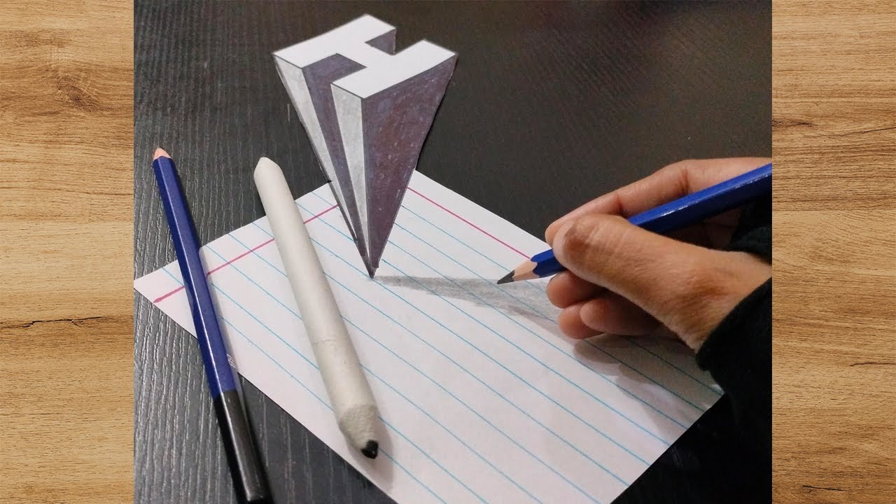 Удивительный 3D-рисунок буквы H | Учитесь шаг за шагом | 3D-АРТ от JKR