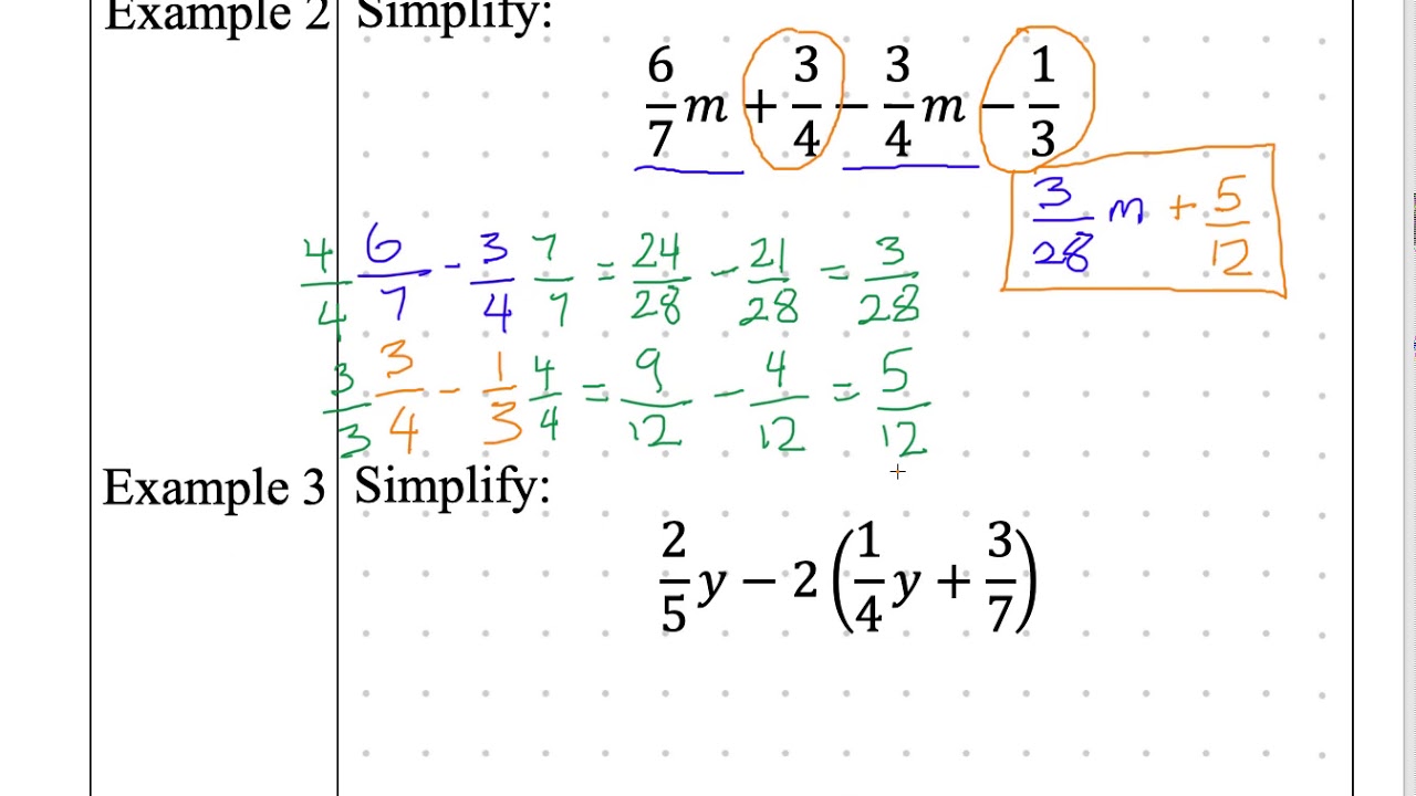 Algebra 1 notes 1-3 Equivalent Expressions - YouTube