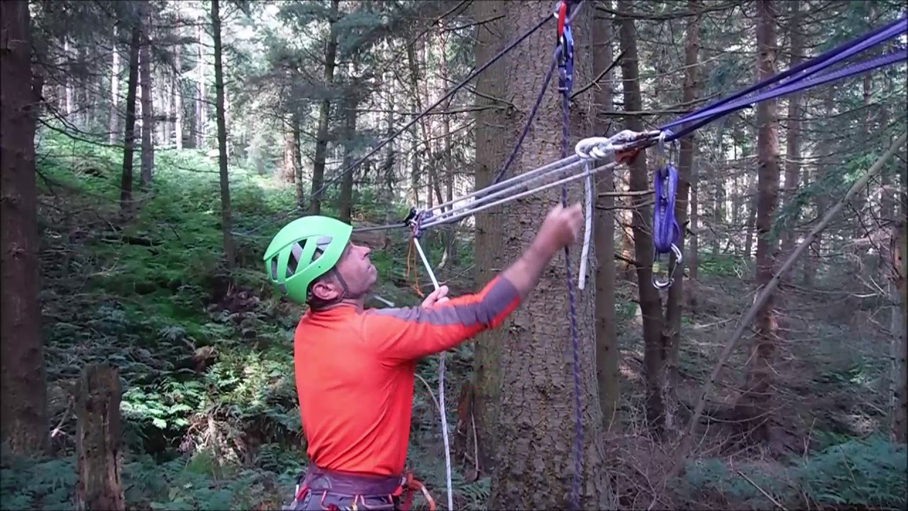 Tensioning a Tyrolean using dynamic rope