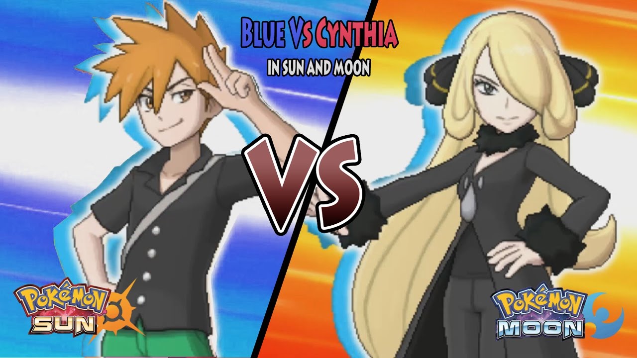 Pokemon Sun and Moon: Rival Blue Vs Cynthia (Vs Champion Cynthia ...