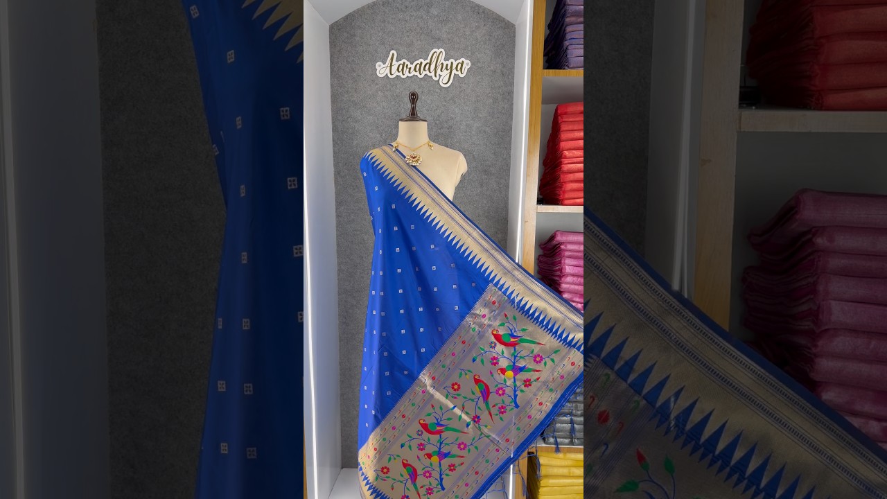 Pure Zari Temple Parrot Paithani Dupatta