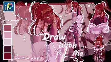 Draw with me♡: Colour palettes into characters || Real time process|| Chill lofi music || Ibis paint