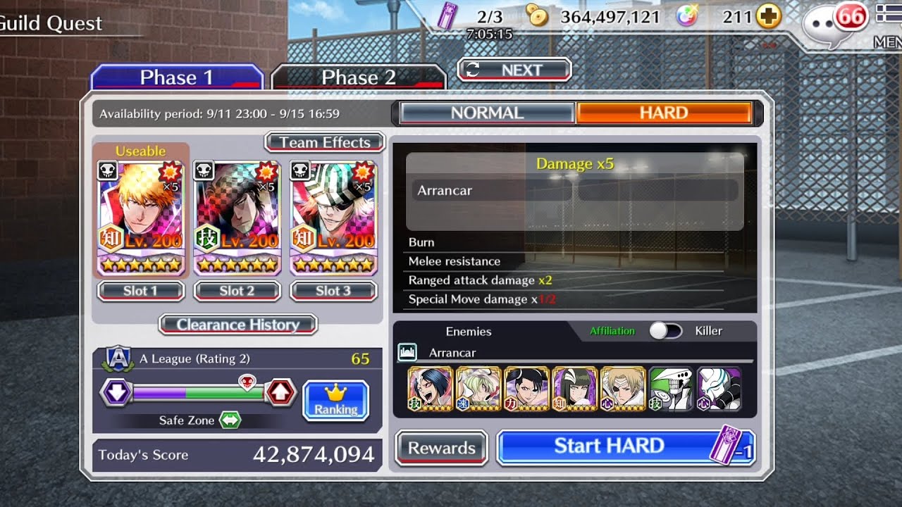 Bleach: Brave Souls - ranged arrancar  hard GQ