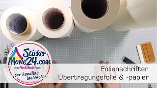 Fertig- Bzw. Folienschriften Mit Übertragungsfolie-Papier Verklebefertig Ausstatten