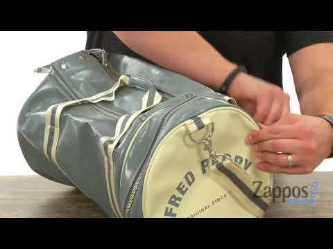 fred perry leather duffle bag