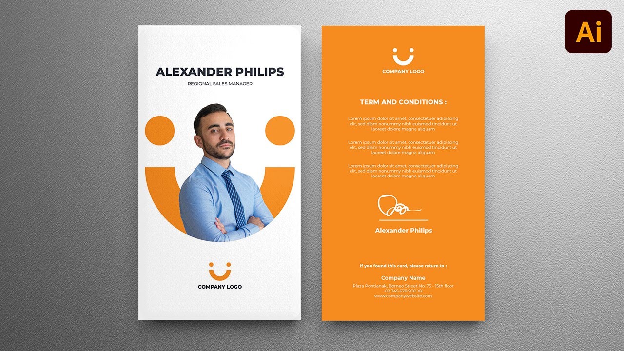 ID Card Design in Adobe Illustrator