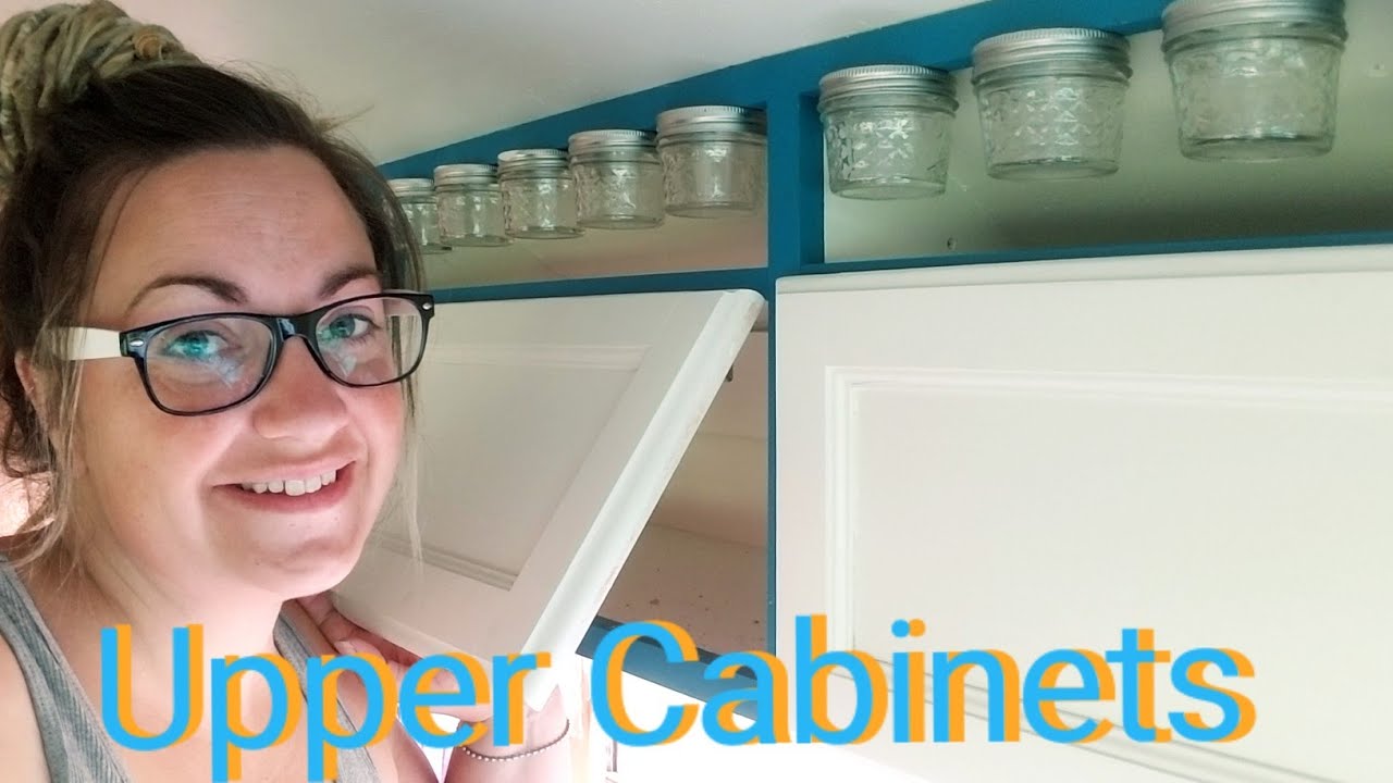 School Bus Conversion: Upper Kitchen Cabinet build - YouTube