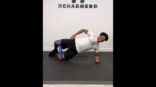 Banded Side Plank Clamshells - strengthen hip abductors and external rotators with this exercise