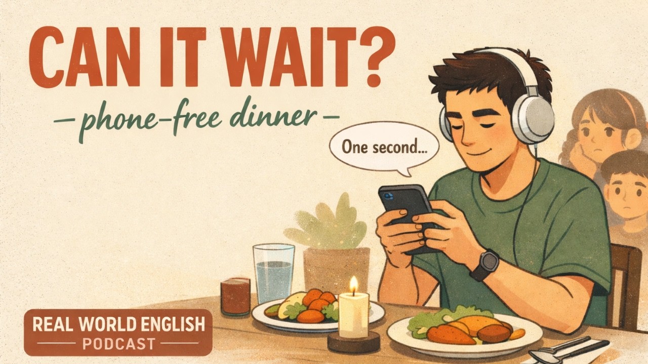 Your Phone Is Stealing Family Time (B1-B2) | Real English Podcast Conversation | Learn English Quick