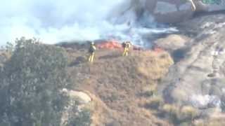 RAW VIDEO: Small brush fire burns in Riverside