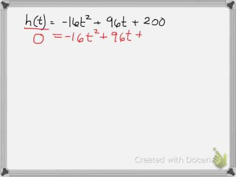 Quadratic function example