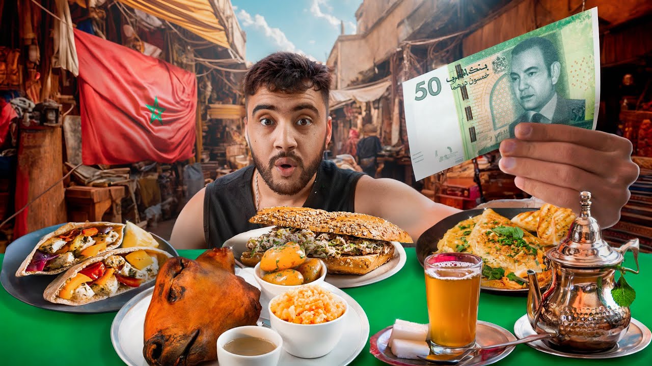 جولة أكل الشوارع في المغرب (نهار ب50 درهم)