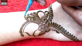 Beginners mehndi design for Rakhi festival | Easiest henna mehendi designs for hand | Arab Mehandi