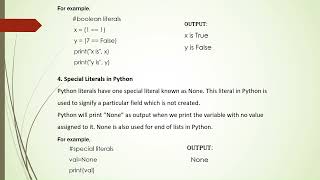 Keywords || identifiers || Literals || variables in python || smart Starters