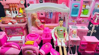 12 Minutes Satisfying with Unboxing Barbie Princess Bed Play Set, Kitchen Toys Review | ASMR
