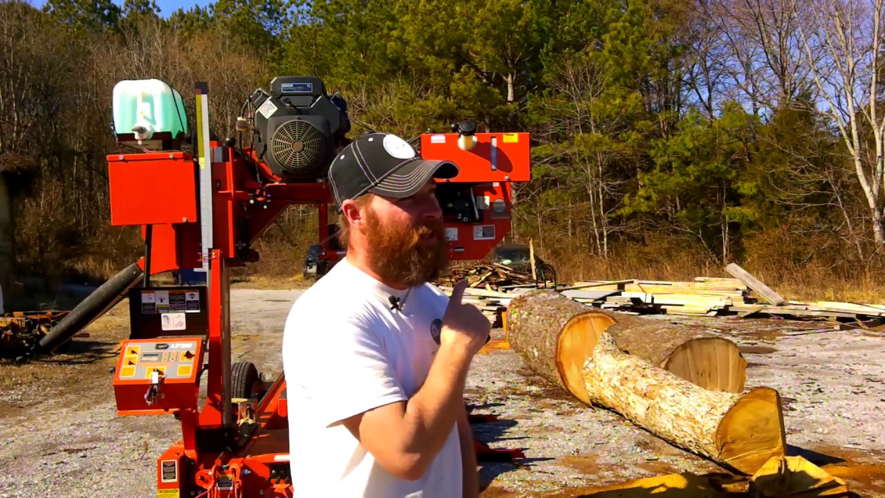 Sawing a White Oak Mantle on the WoodMizer LT35HD Portable Sawmill