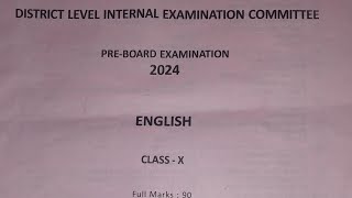 Dibrugarh|HSLC Pre Board 2024|English question paper with answer|HSLC 2024|Class X Pre Final 2023-24 screenshot 4