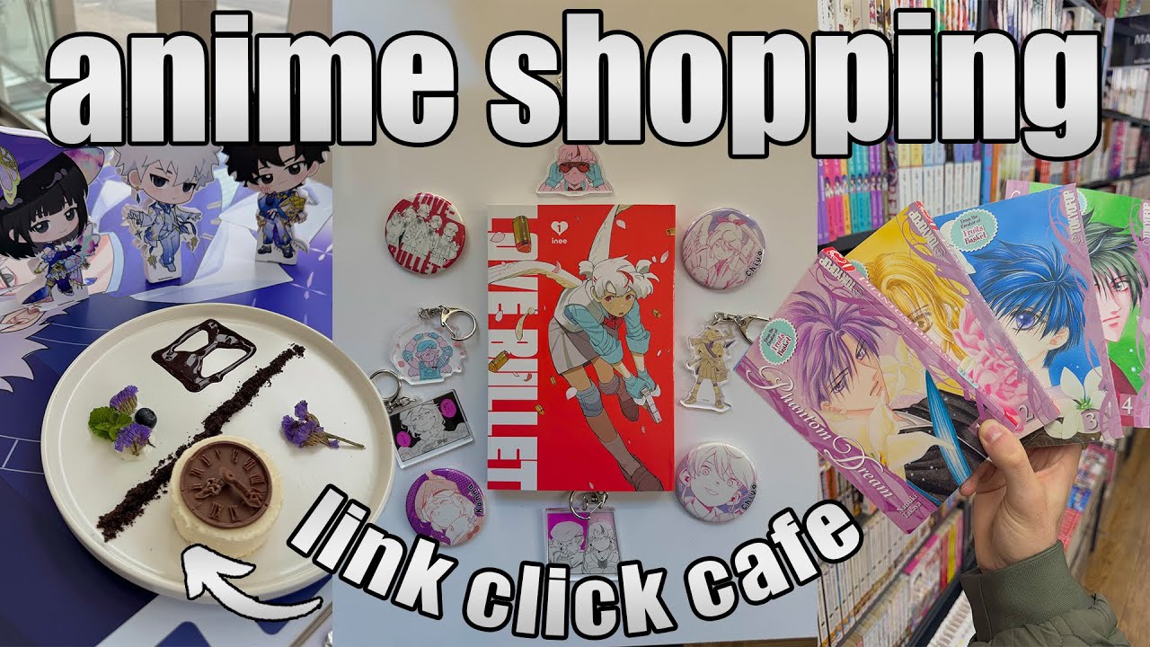 anime vlog: link click cafe, kinokuniya & bookoff - YouTube